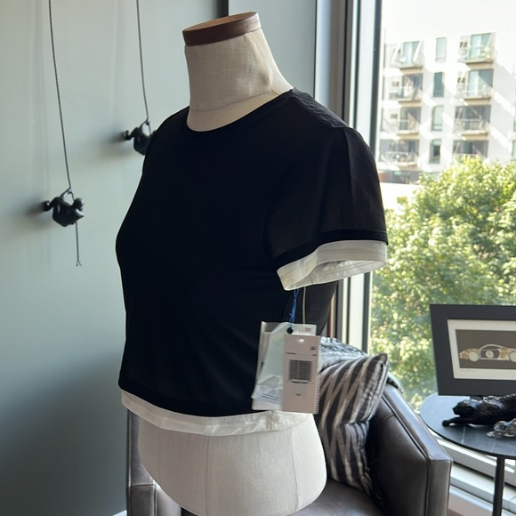 New SIMON MILLER Mesh Gamma Crop Tee Size Medium - Picture 5 of 6